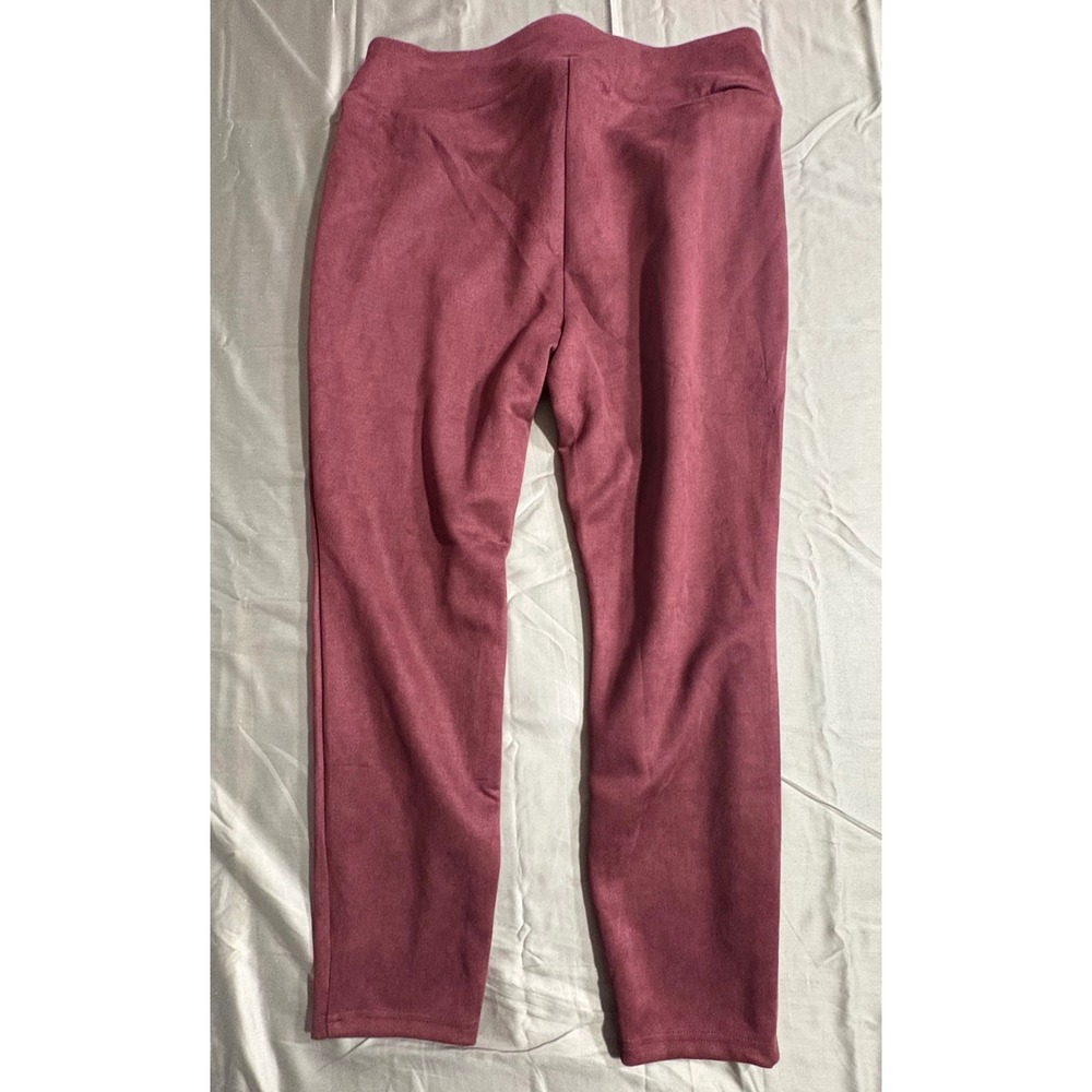 The Pioneer Woman‎ Burgundy Faux Suede Pull On Leggings Womens XL Maroon Stretch - Picture 2 of 6